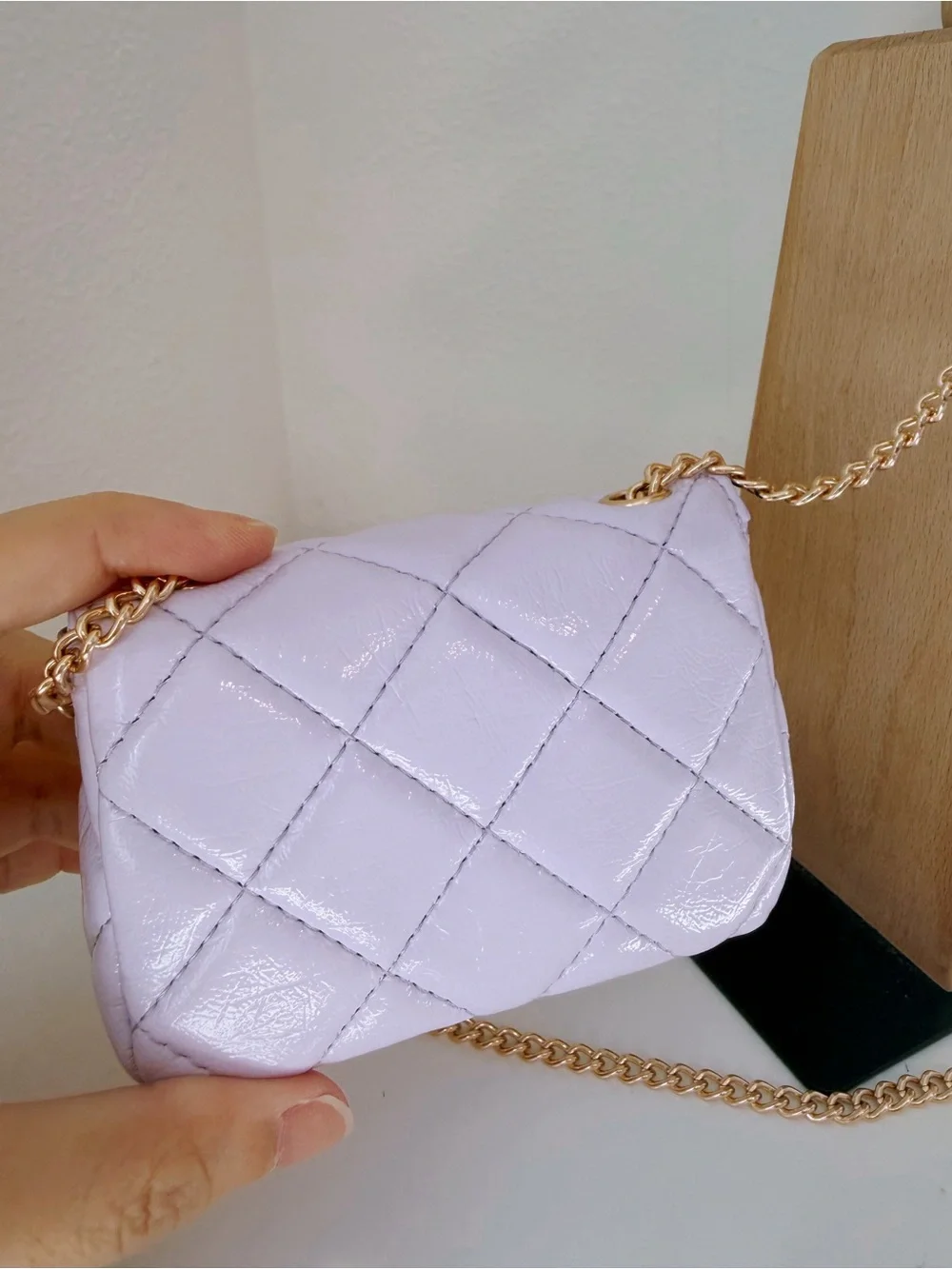 Lavender Quilted Mini Crossbody Card Holder 💜
